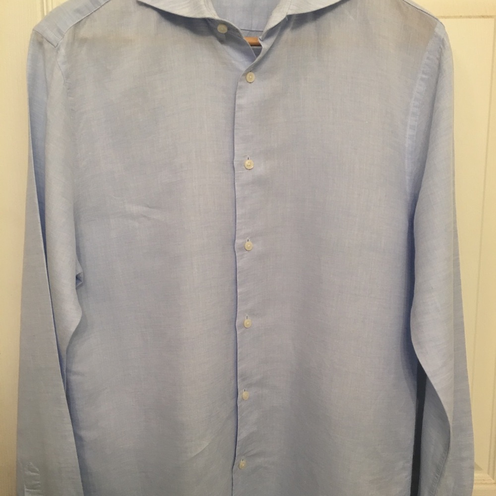 SuitSupply Cotton Linen Extra Slim Shirt - Picture 4 of 8